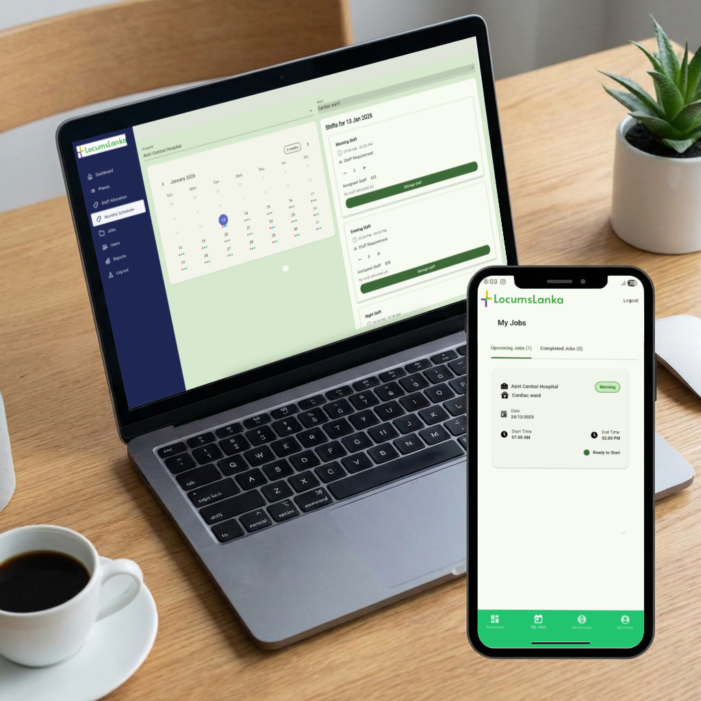 Locums Lanka Portal and Mobile Apps